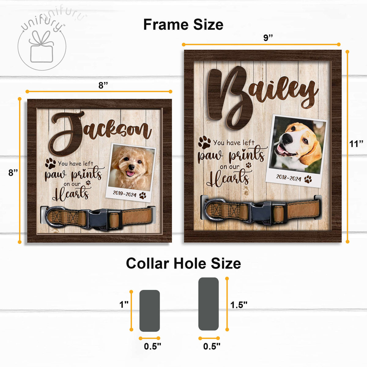 You Have Left Paw Prints On Our Hearts Pet Collar Frame