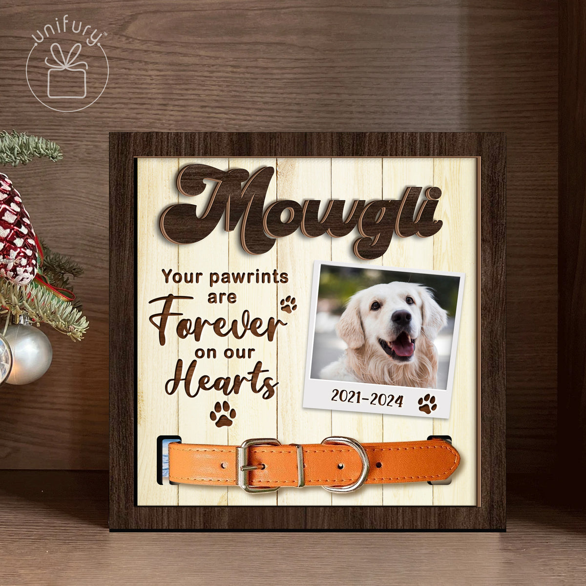 Your Pawprints Are Forever On Our Hearts Pet Collar Frame