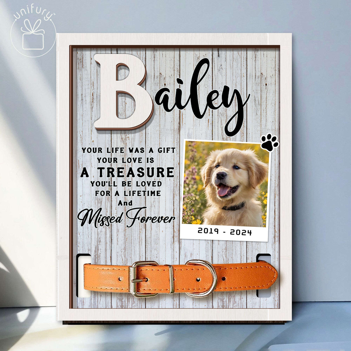 You&#39;ll Be Loved For A Lifetime Memorial Pet Collar Frame