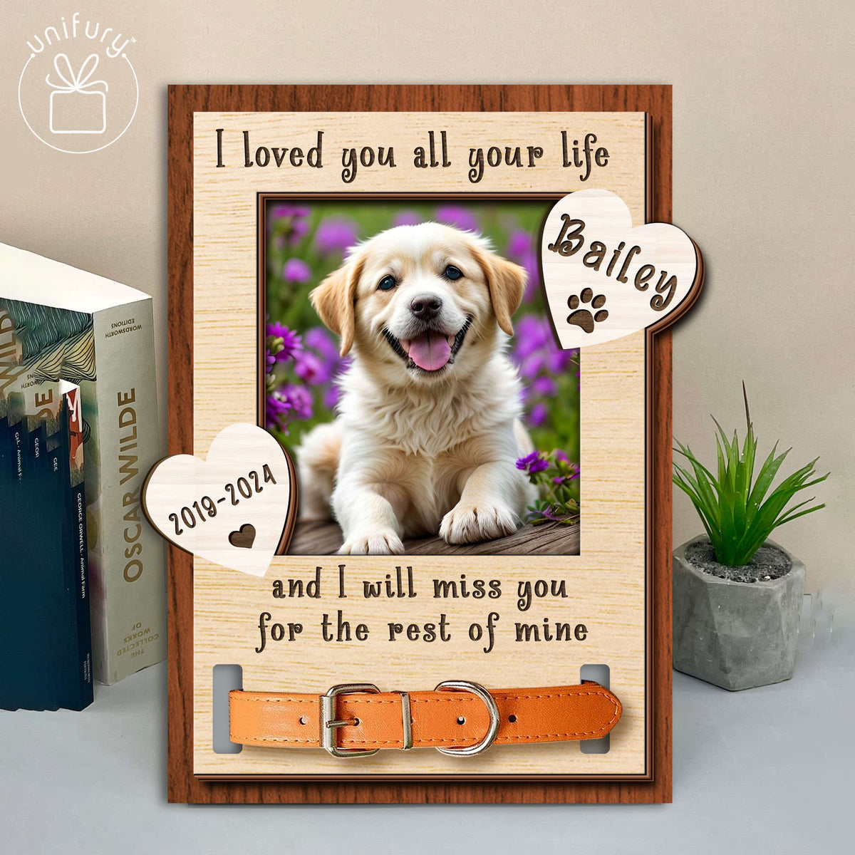 I Loved You All Your Life Memorial Pet Collar Frame