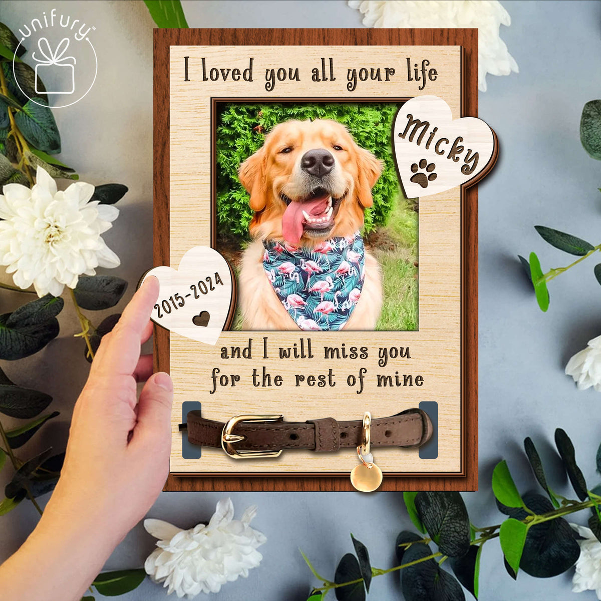 I Loved You All Your Life Memorial Pet Collar Frame