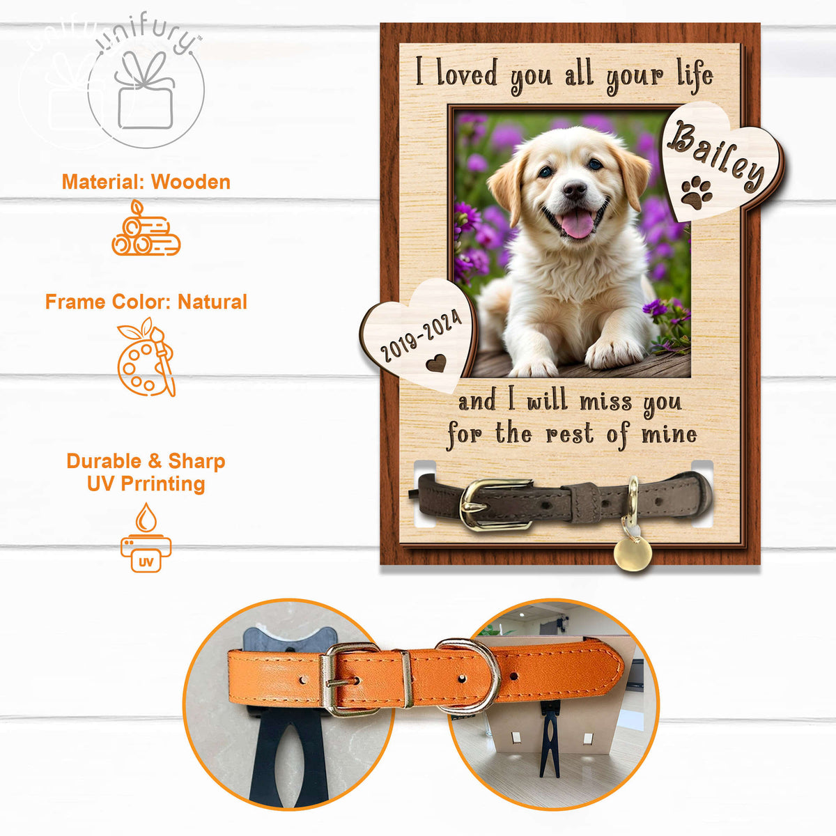 I Loved You All Your Life Memorial Pet Collar Frame