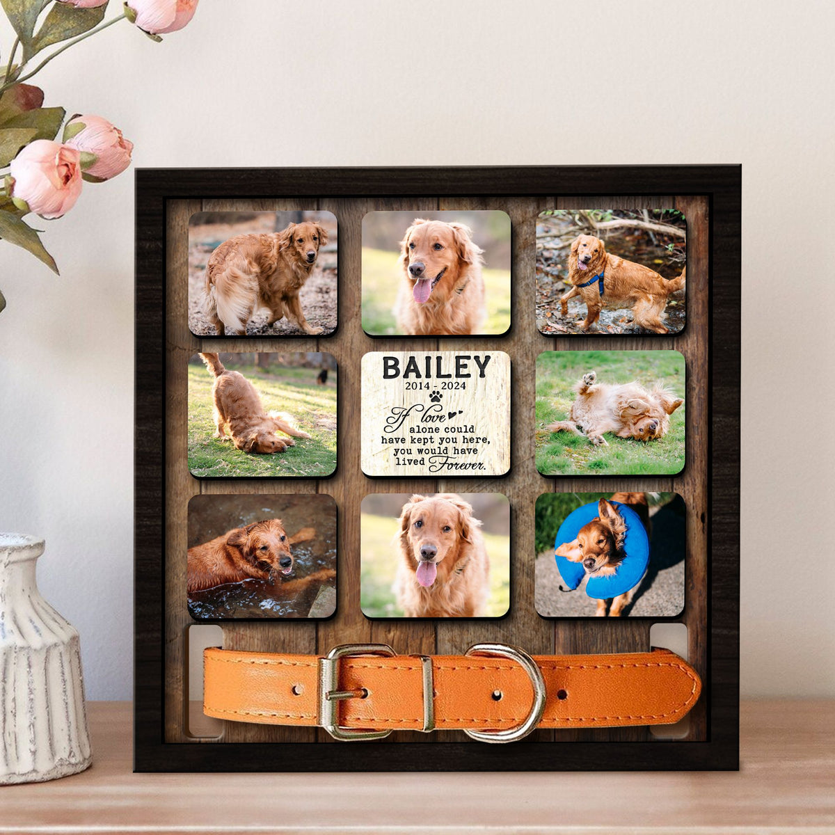 Once By My Side Forever In My Heart Pet Collar Frame