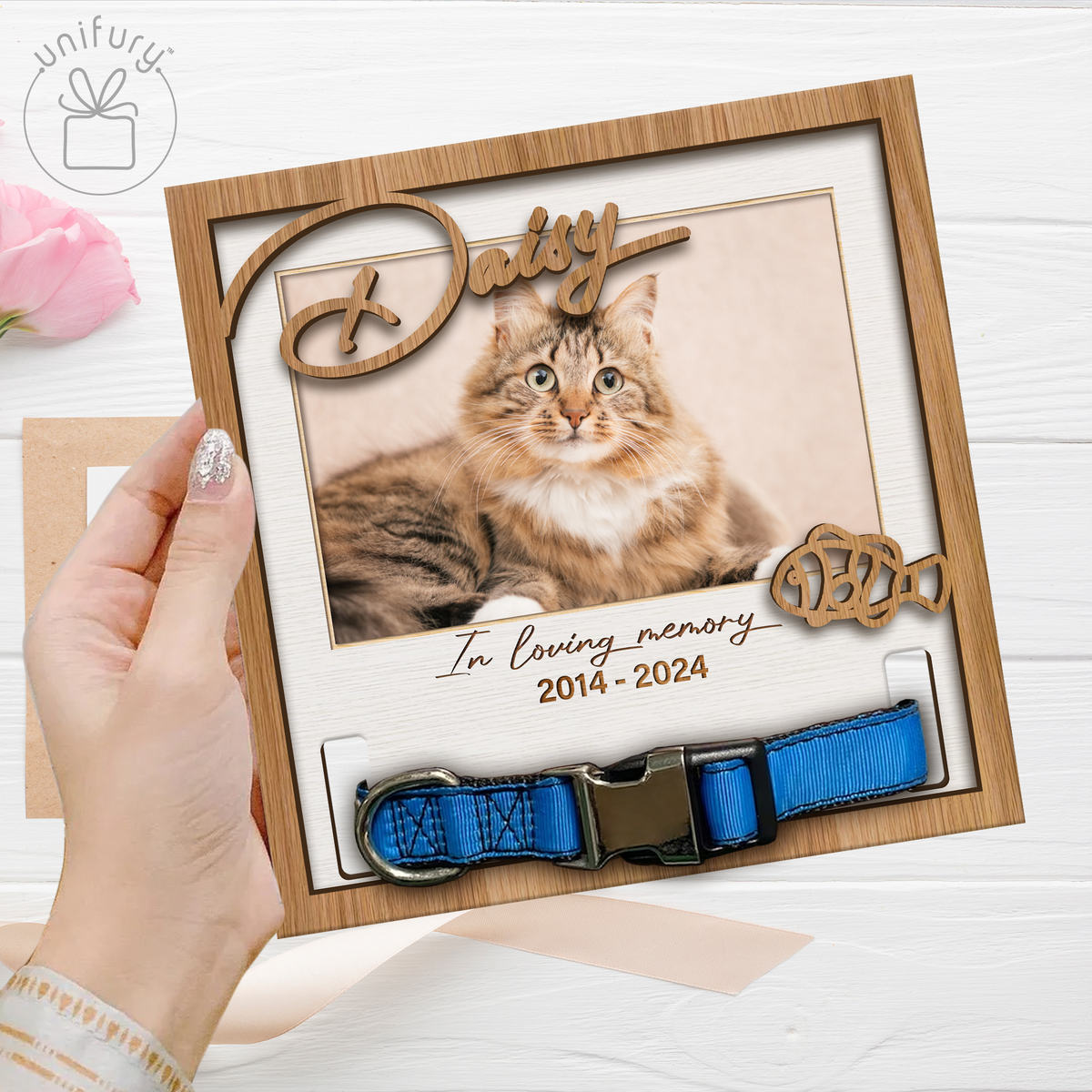 Custom Photo With Icon In Loving Memory Pet Collar Frame