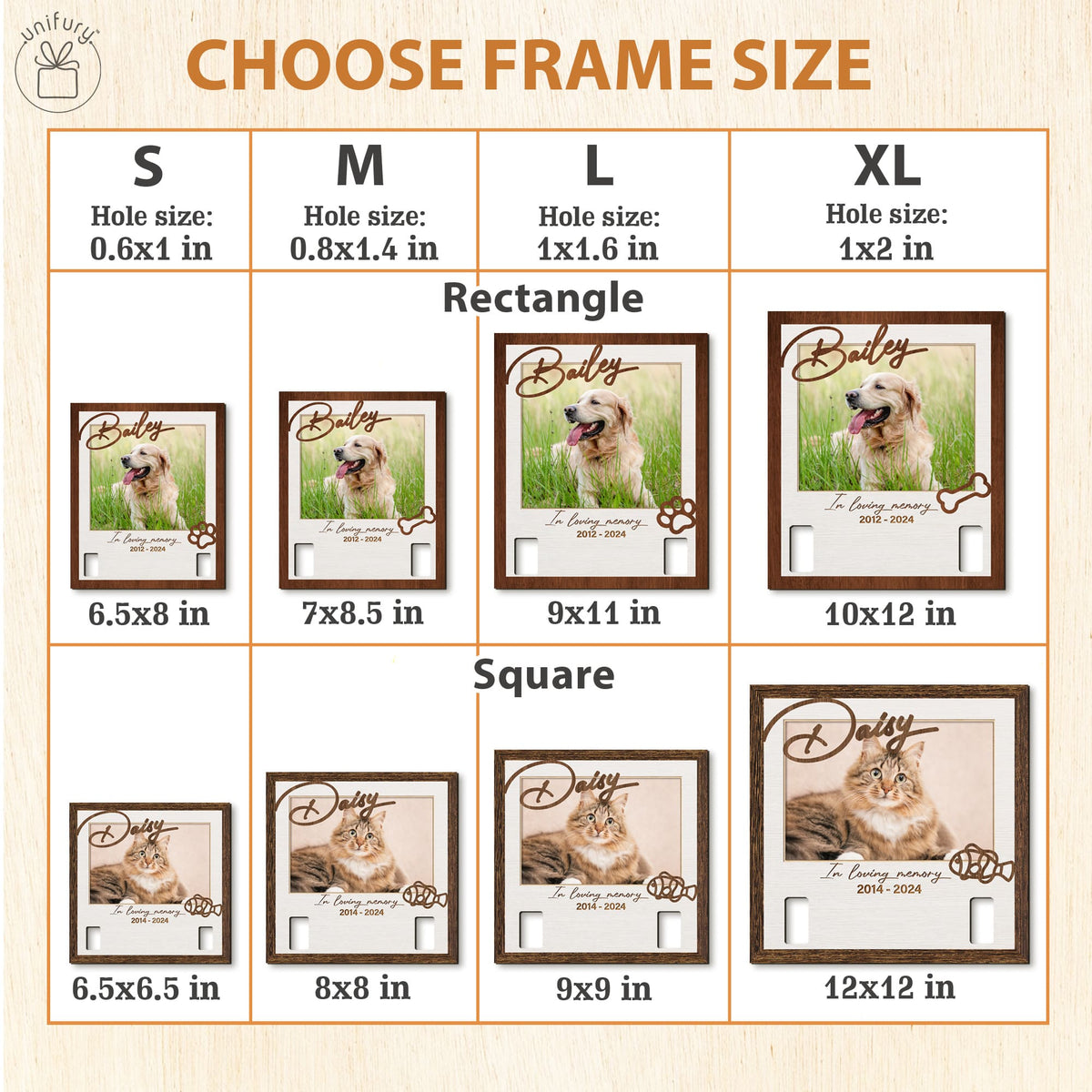 Custom Photo With Icon In Loving Memory Pet Collar Frame