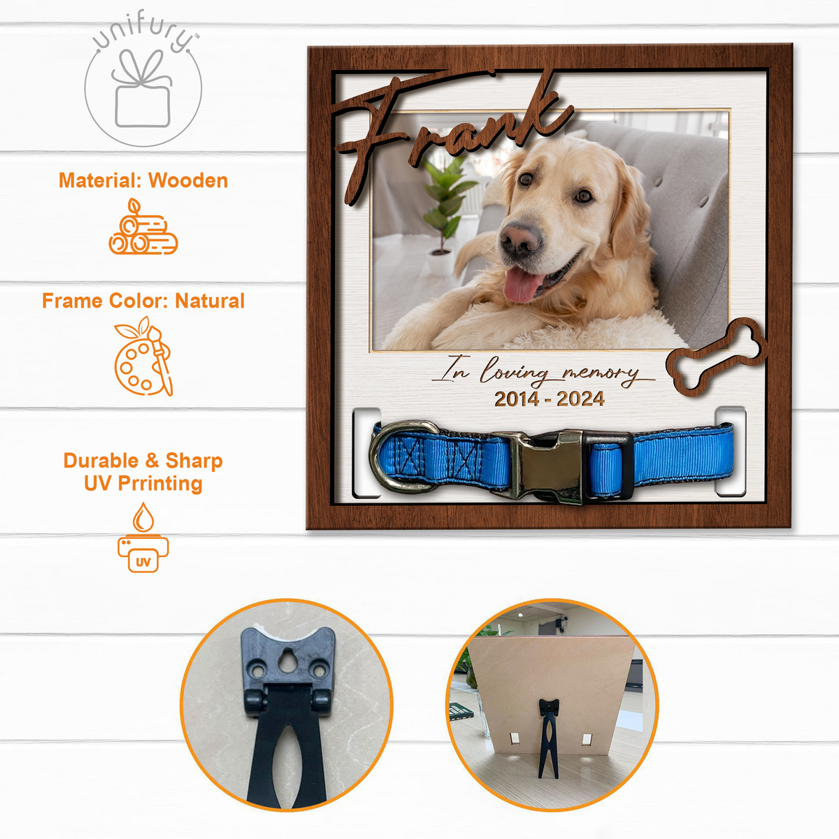 Custom Photo With Icon In Loving Memory Pet Collar Frame