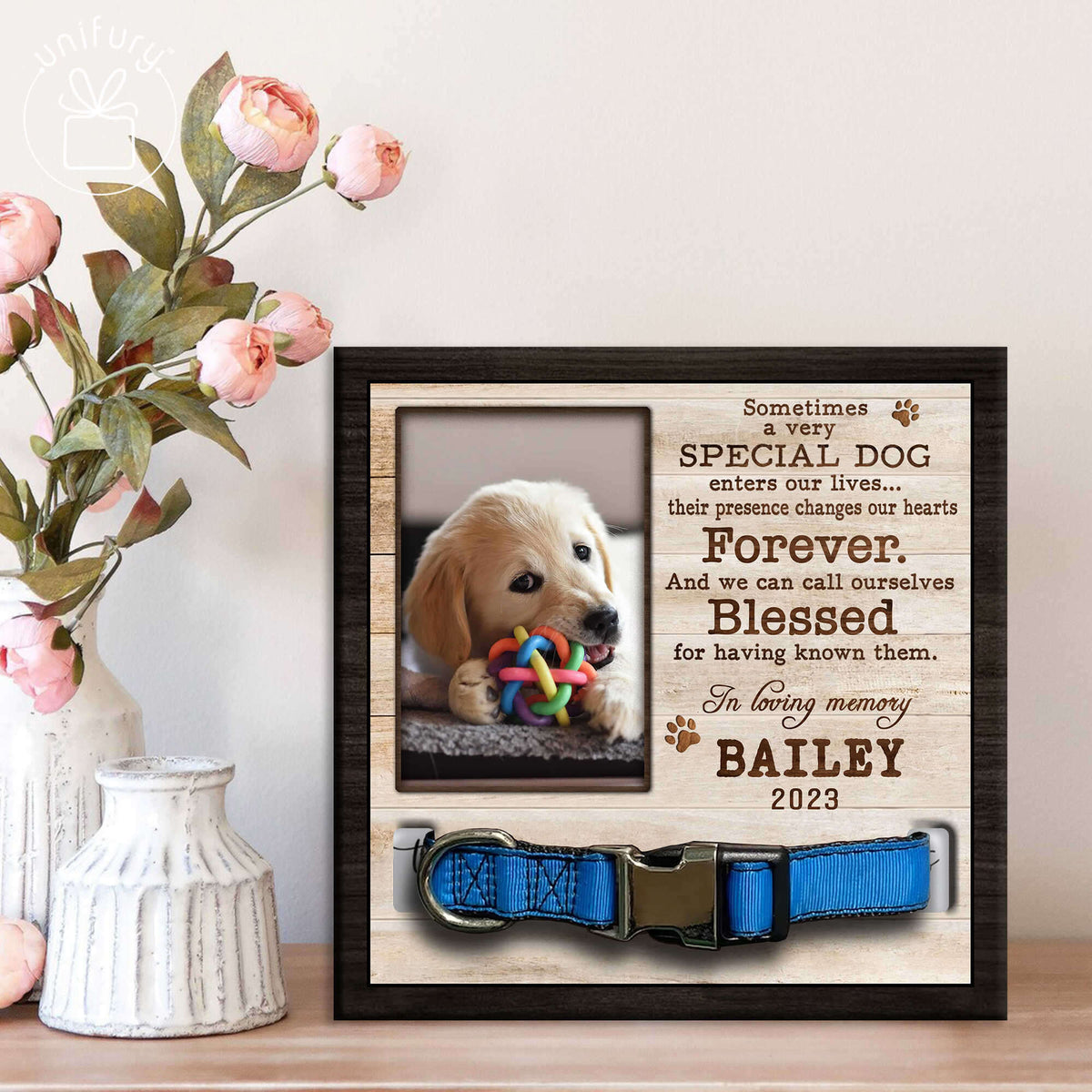 Personalized Very Special Dog Pet Collar Frame