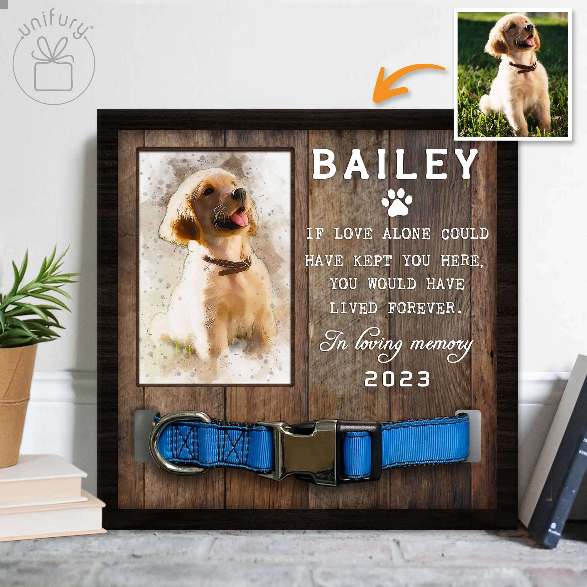 Colar Frame If Love Could Live Alone Memorial Pet Collar Frame - Unifury