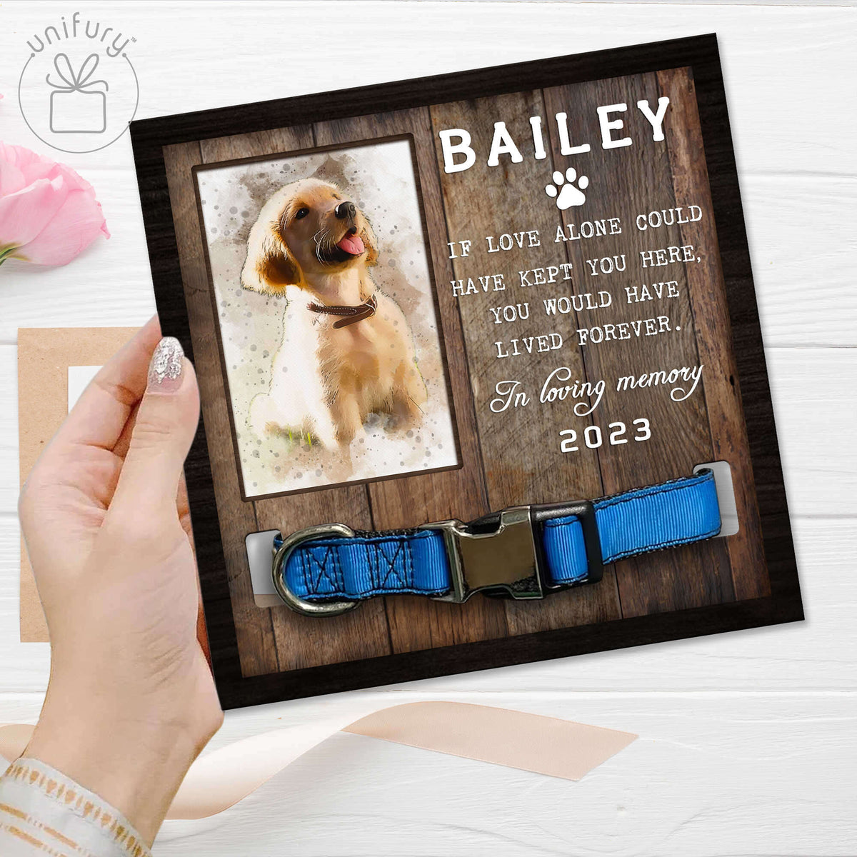 If Love Could Live Alone Memorial Pet Collar Frame
