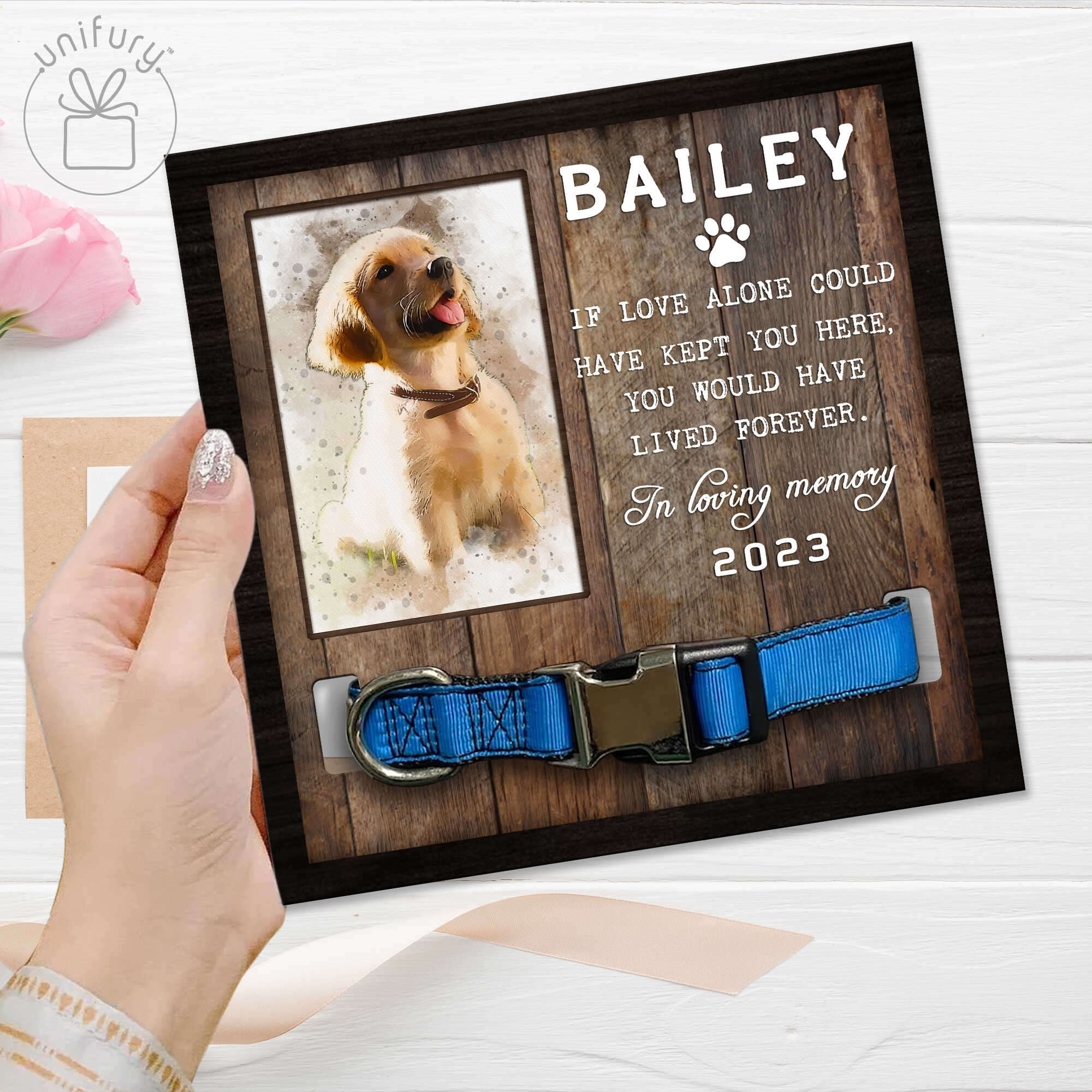 Colar Frame If Love Could Live Alone Memorial Pet Collar Frame - Unifury