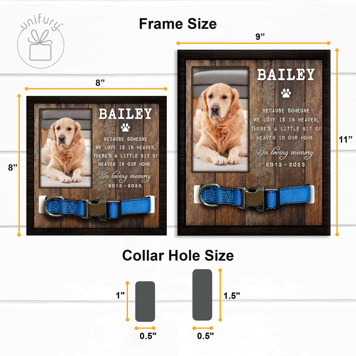 Because Someone We Love Is In Heaven Memorial Dog Cat Collar Frame
