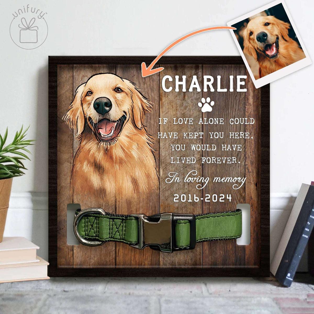 You Would Have Lived Forever Hand-drawn Portrait Pet Collar Frame