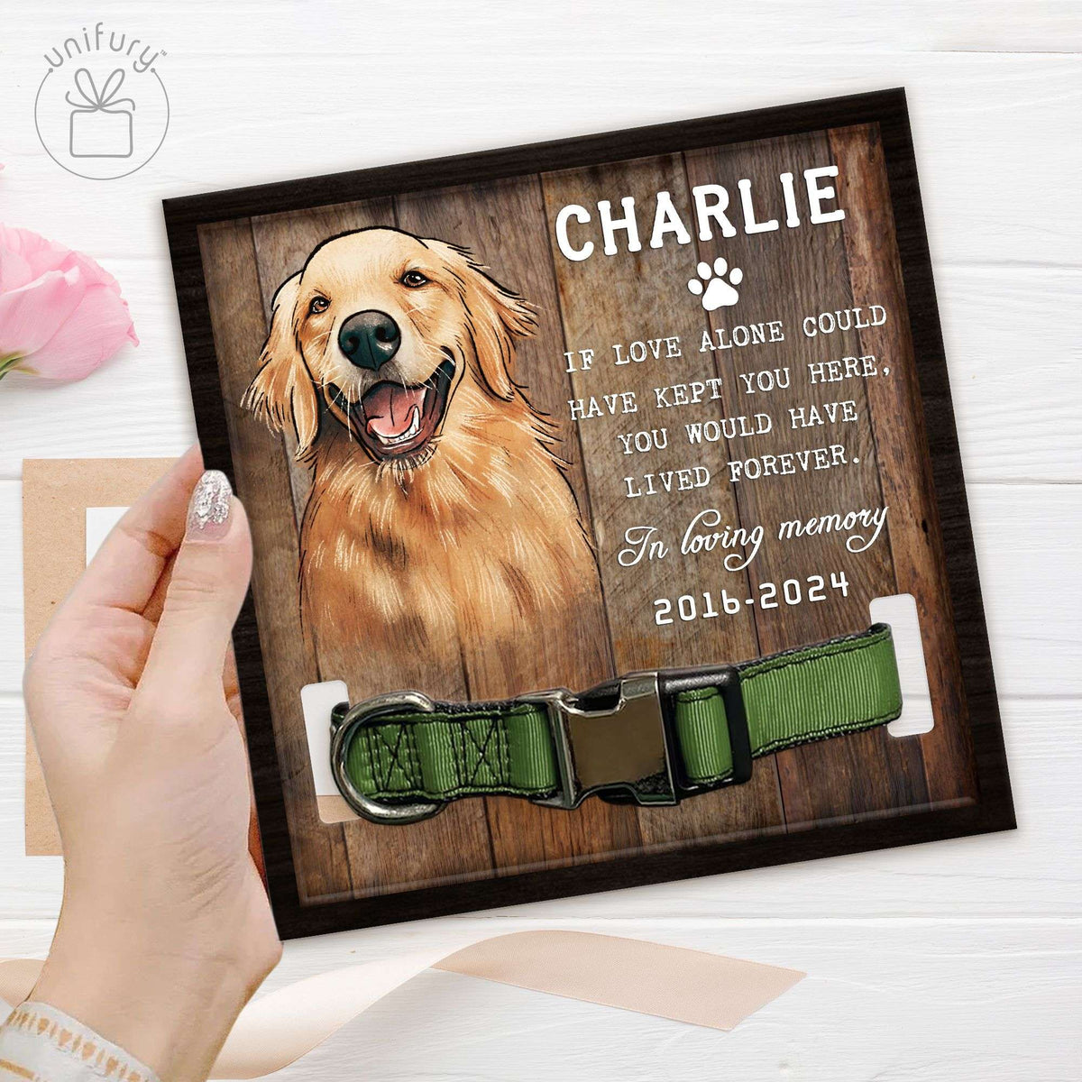 You Would Have Lived Forever Hand-drawn Portrait Pet Collar Frame