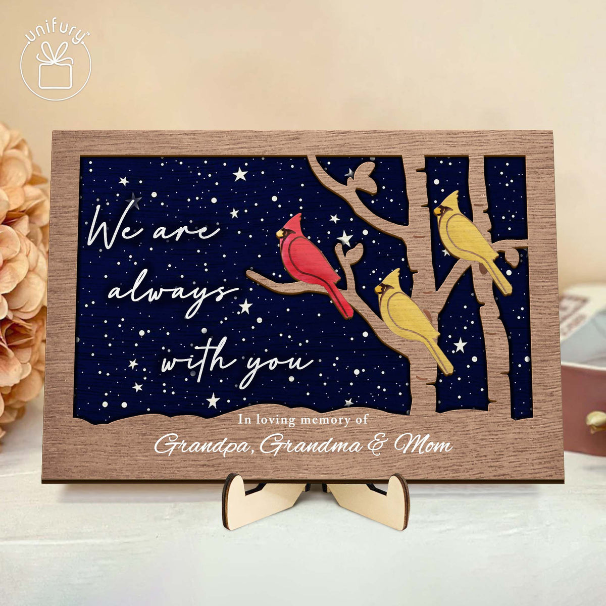 We Are Always With You Wooden Sign - Personalized Sympathy Gift For Loss Of Loved One