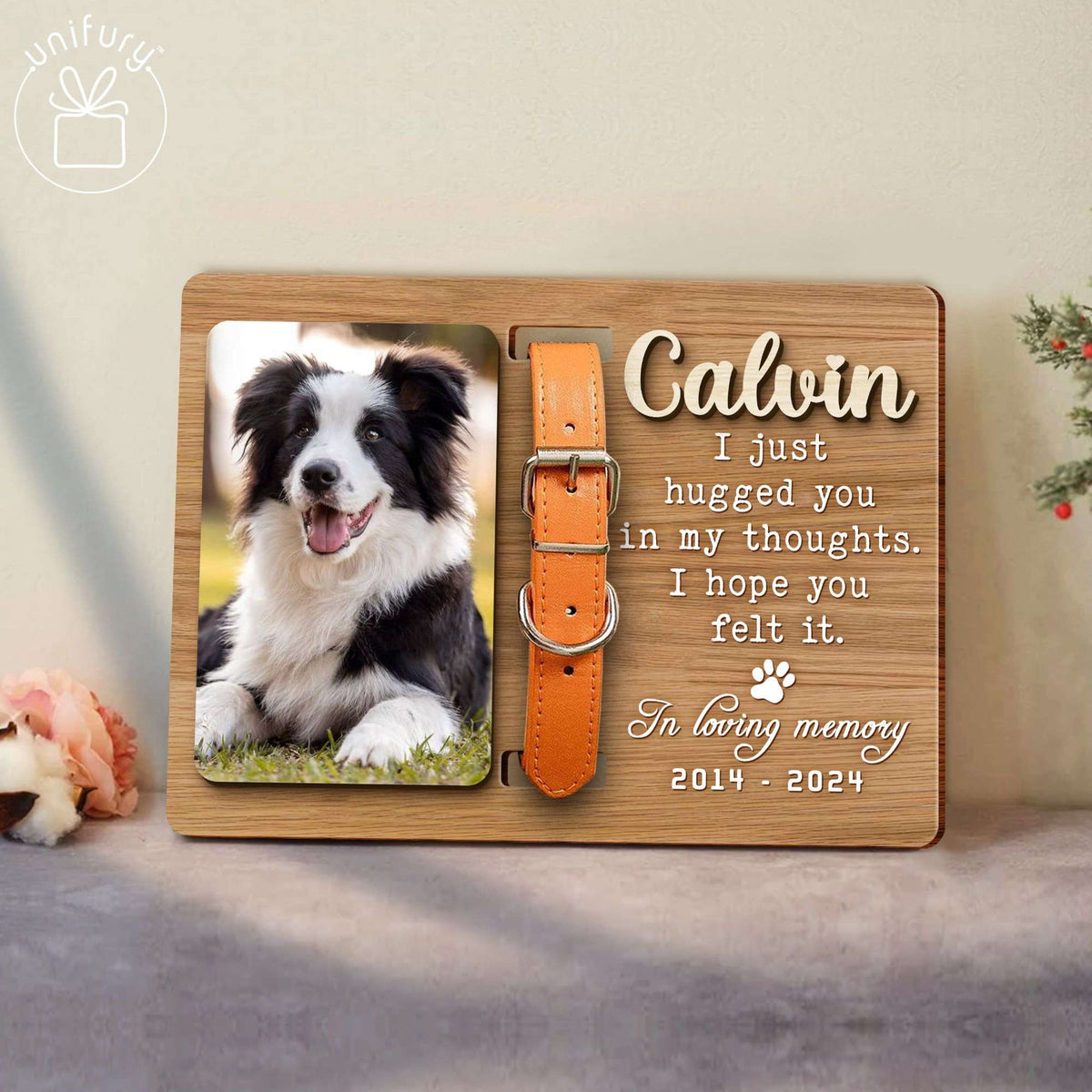 Best Friends Come Into Our Lives Memorial Pet Collar Frame