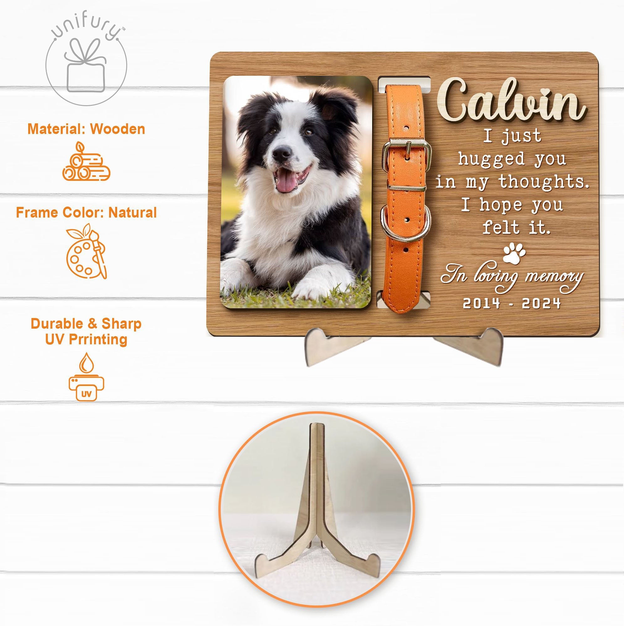 Colar Frame Best Friends Come Into Our Lives Memorial Pet Collar Frame - Unifury