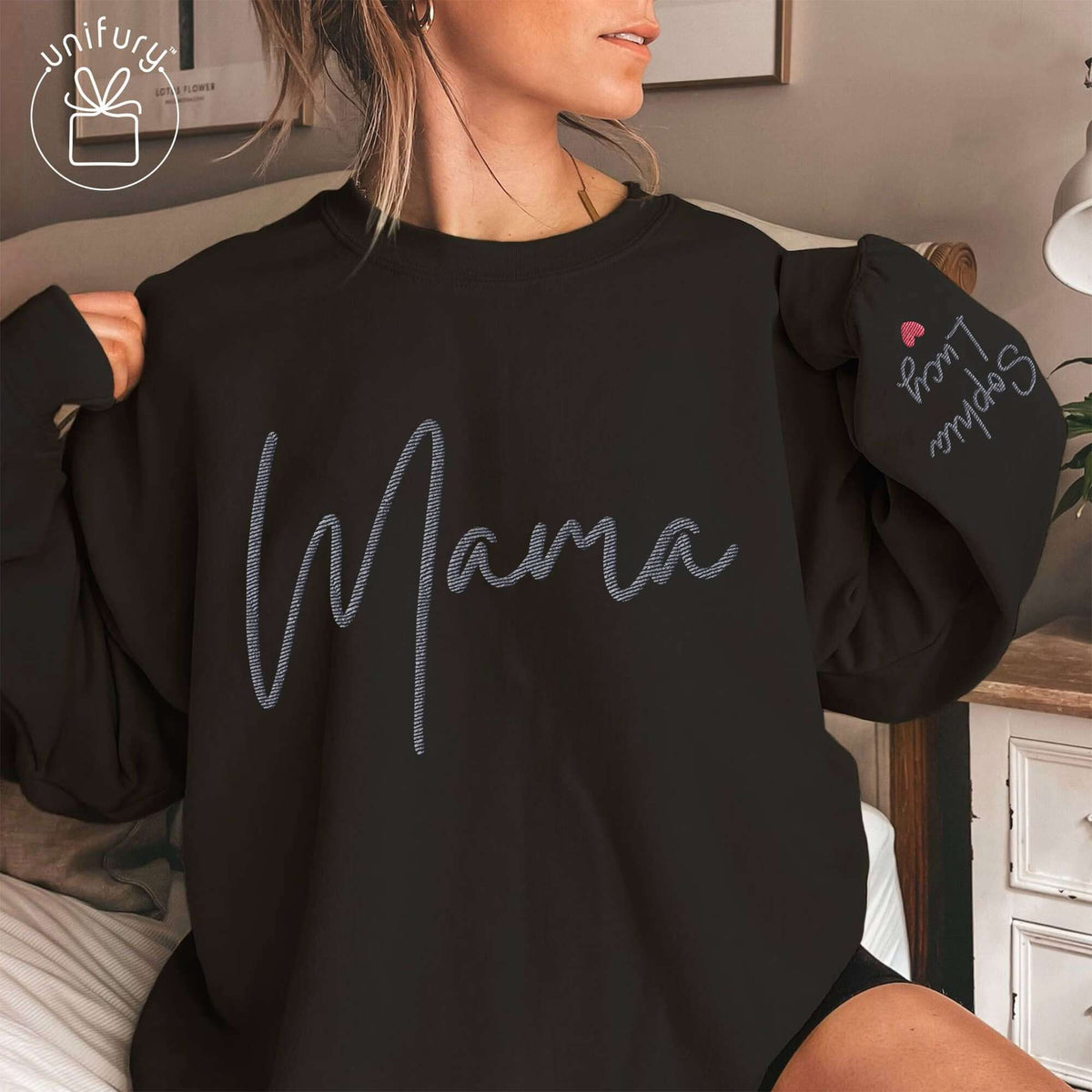 Boy Mom Club Embroidered Sweatshirt For Mom