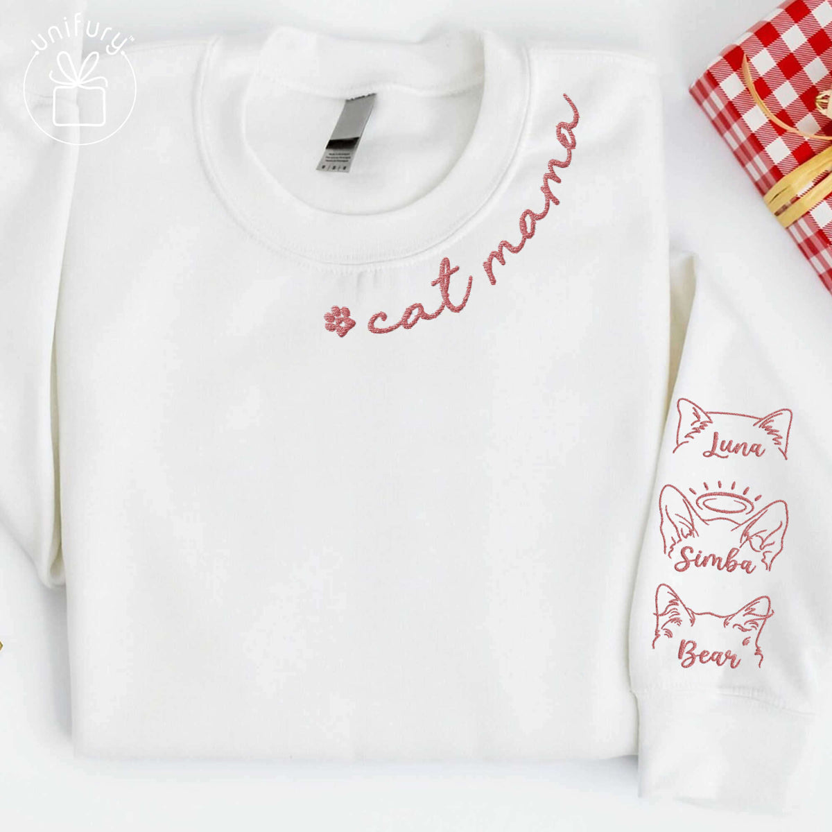 Cat Dog Fur Mama Embroidered Sweatshirt For Dog Cat Lovers