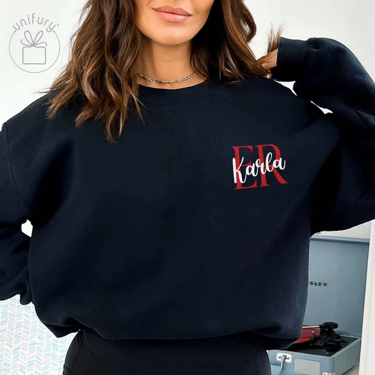 Custom Name Nurse Embroidered Sweatshirt