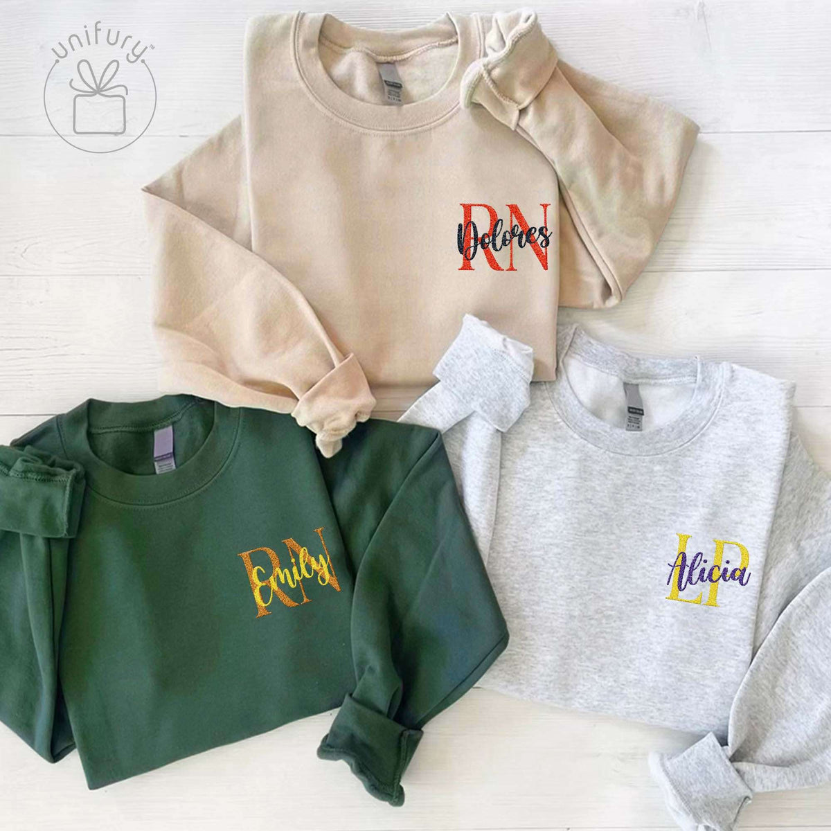 Custom Name Nurse Embroidered Sweatshirt