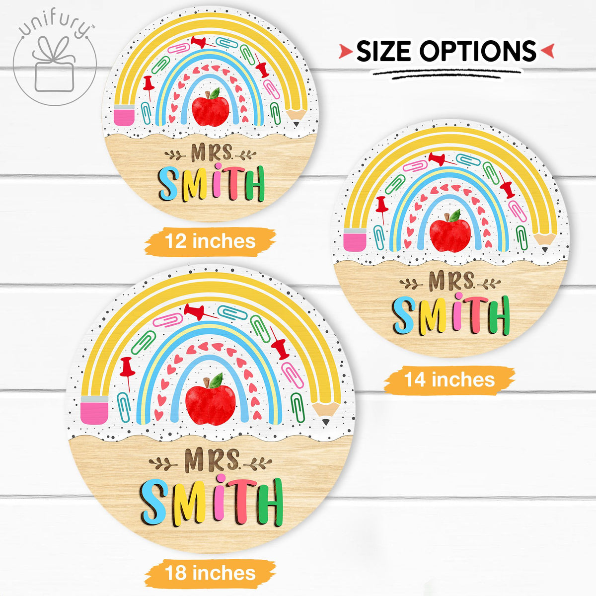Personalized 3D Teacher Boho Classroom Door Sign, Custom Teacher Name Gift