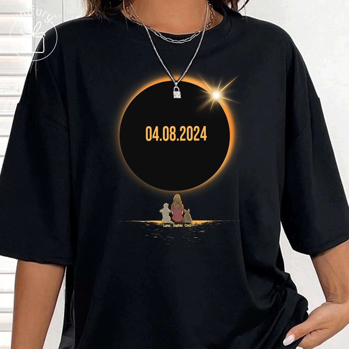 Dog Cat Lover Watching Total Solar Eclipse T-shirt For Dog Lovers