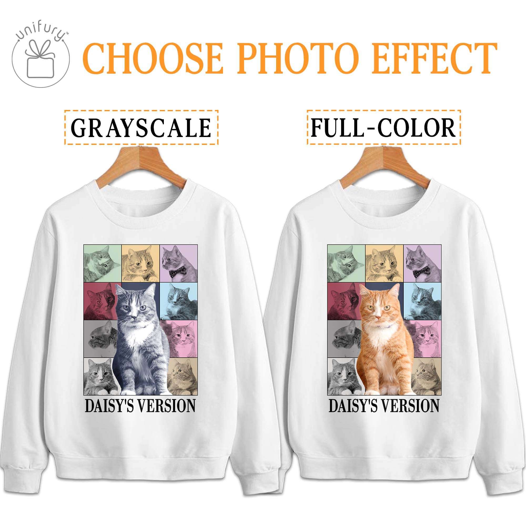 Cat's Version Bootleg Sleeve Printed Standard Sweatshirt - Unifury