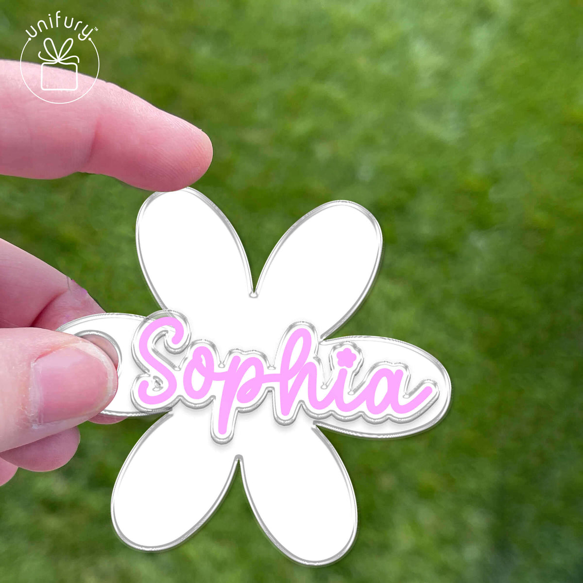 White Flower Custom Name Quencher Name Tag For Tumbler Lid