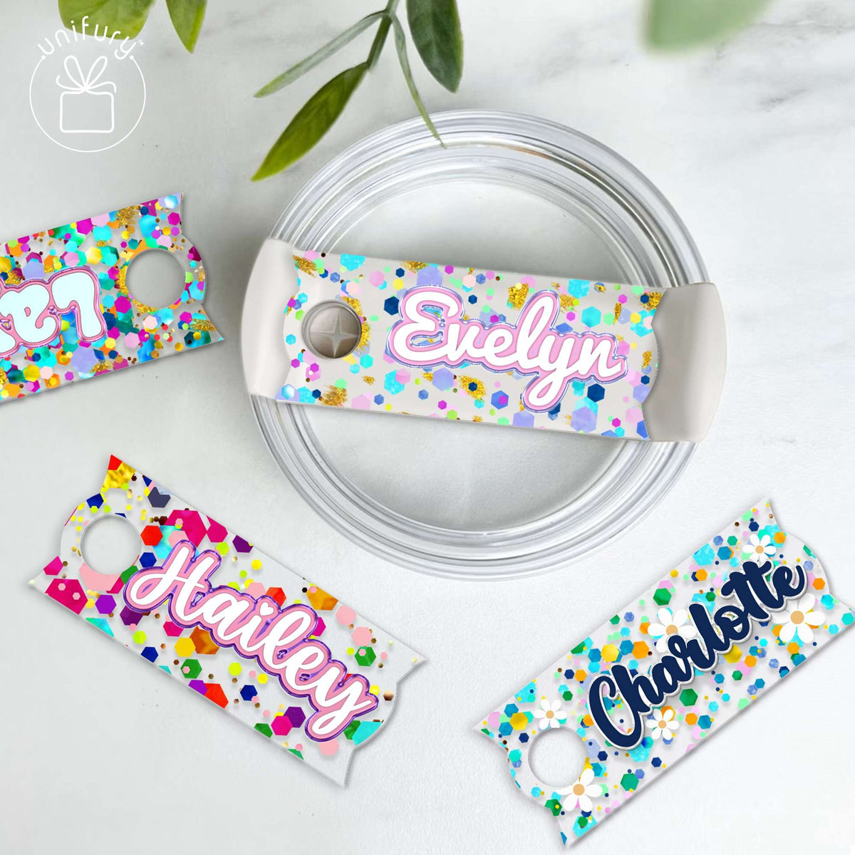 Colorful Quencher Tumbler Name Tag For Tumbler Lid, Custom Name Acrylic Name Plate