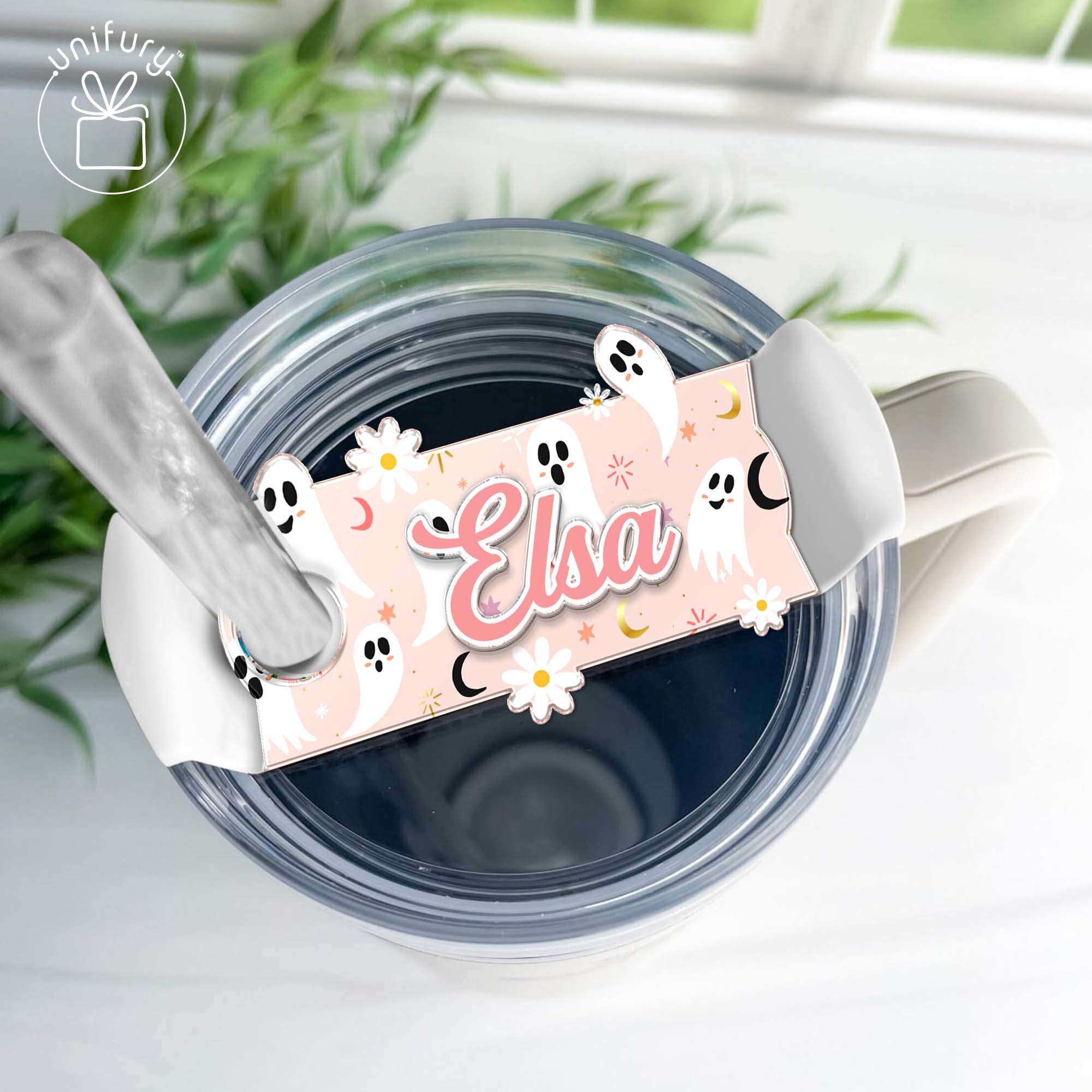 Personalized Halloween Tumbler Name Tag With The Shape Of Spider