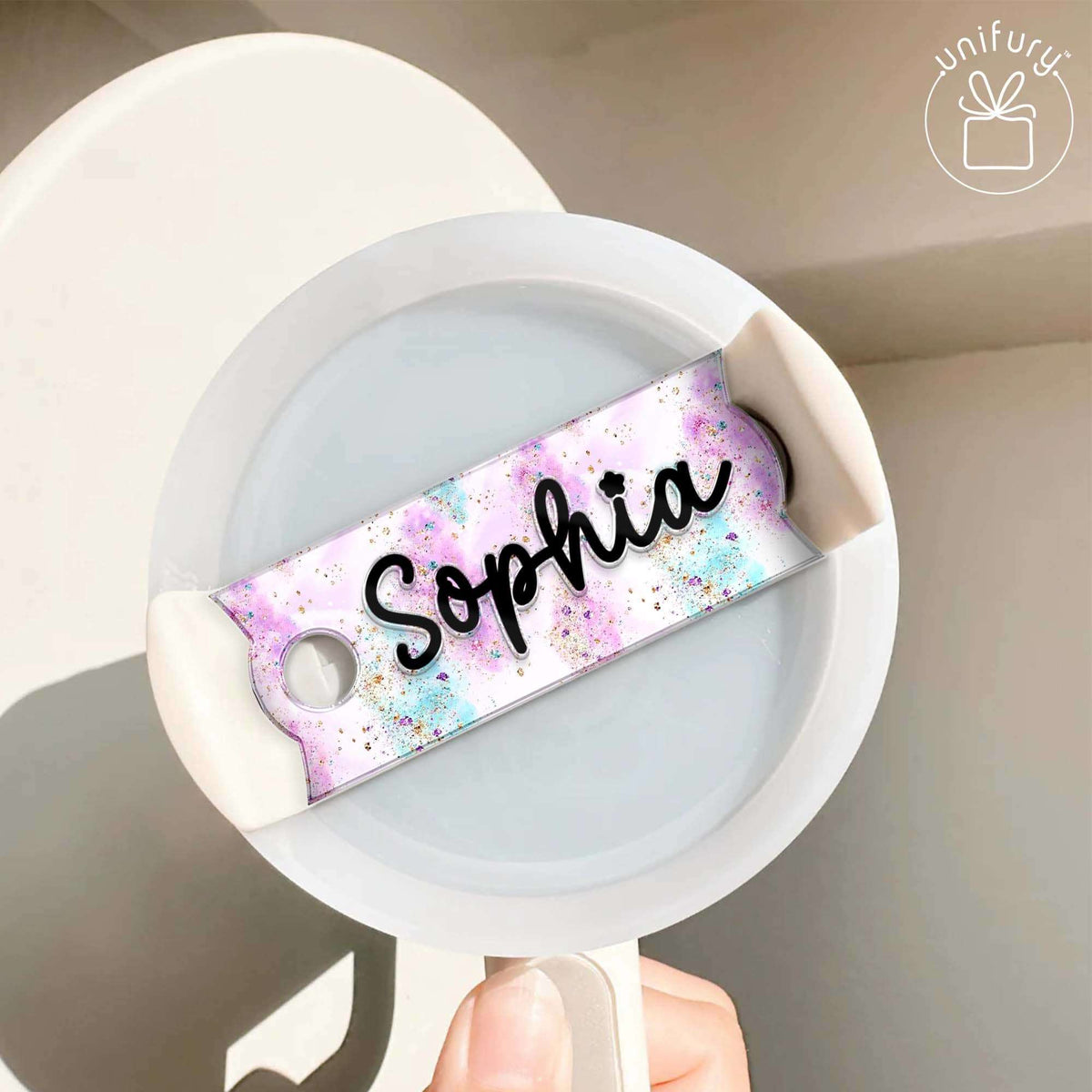 Personalized Acrylic Glitter Tumbler Name Tag For Tumbler Plate Topper