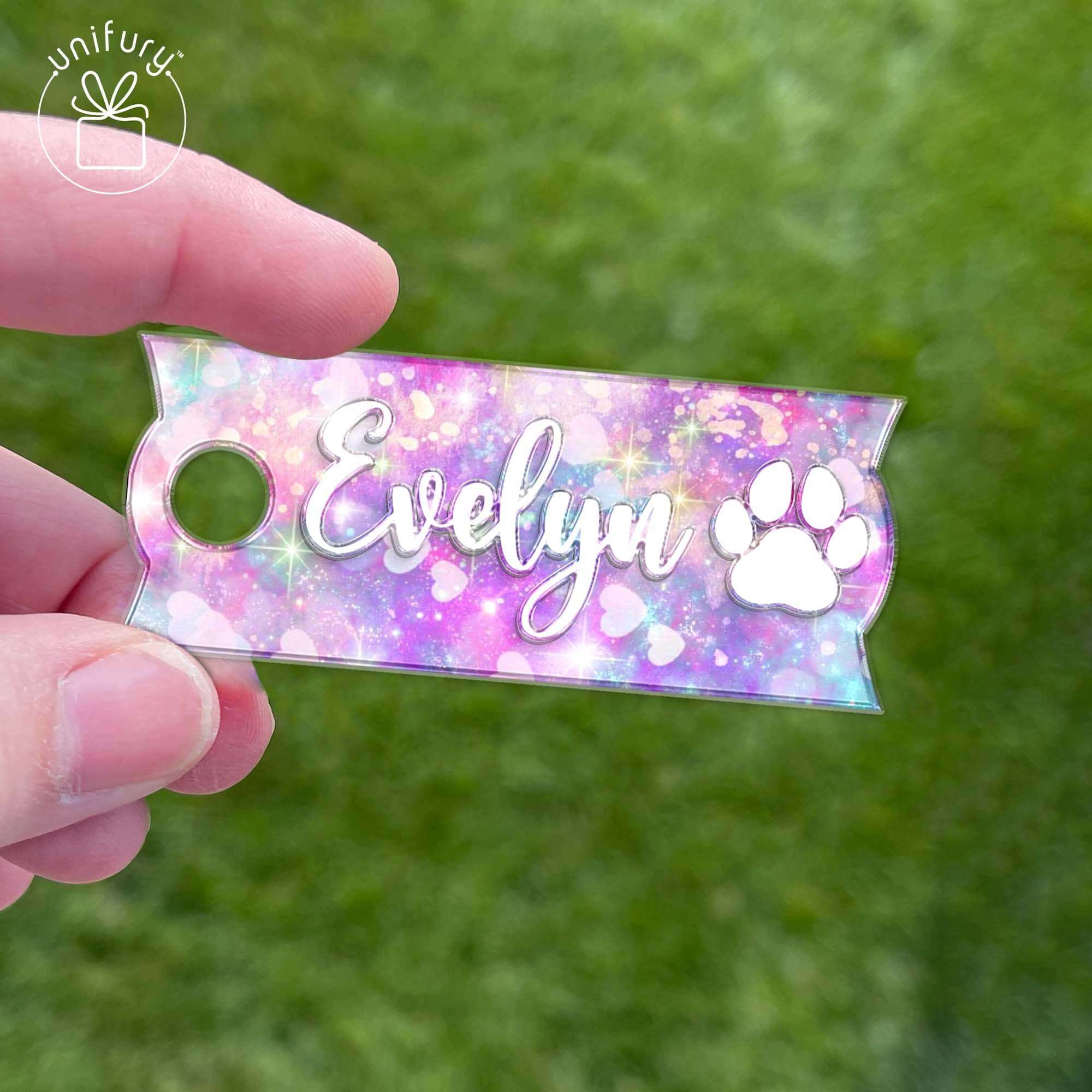 Glitter Acrylic Personalized Tumbler Name Plate, Stanley Name Tag - Unifury