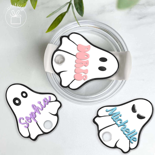 Floral Ghost Halloween Stanley Tumbler Name Tag For Tumbler Plate Topp -  Unifury
