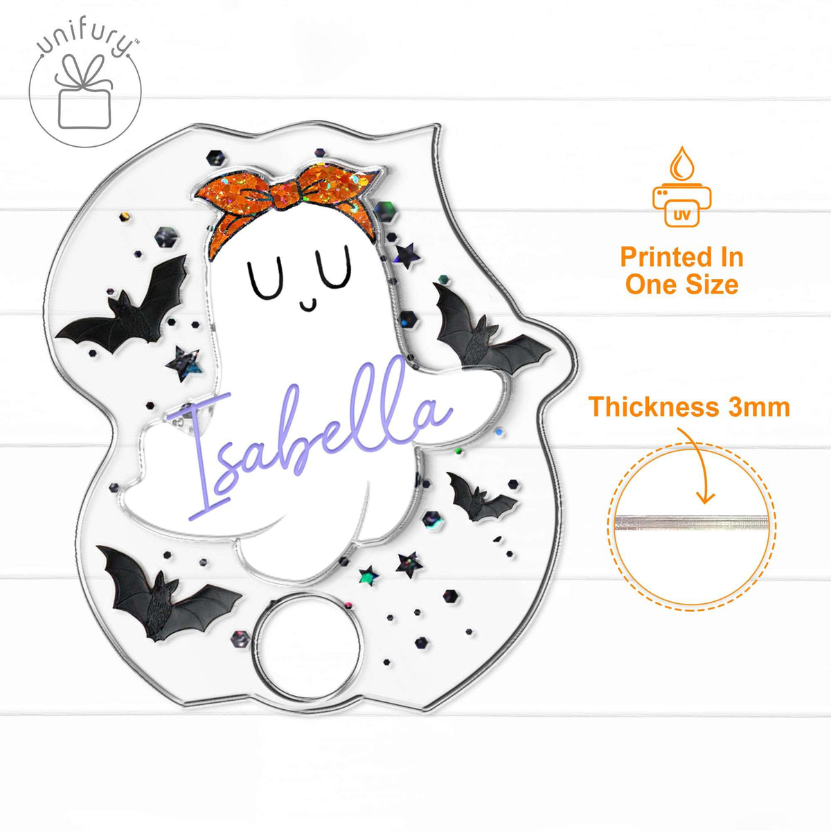Ghost Icon Halloween Stanley Tumbler Name Tag
