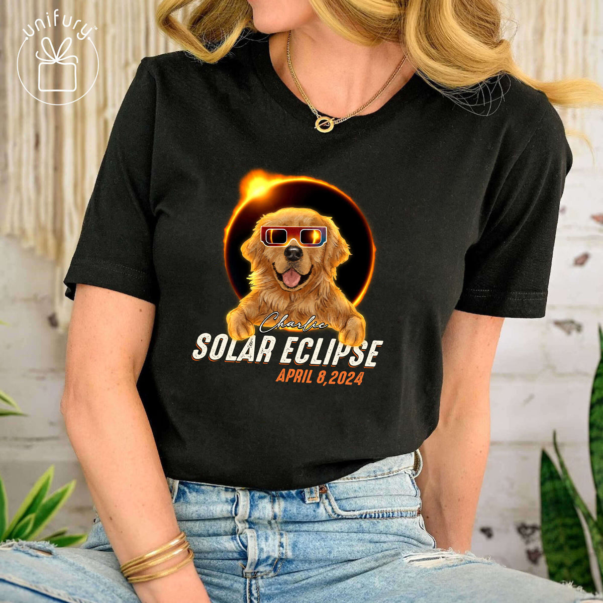 Custom Dog Solar Eclipse T-shirt For Dog Lovers