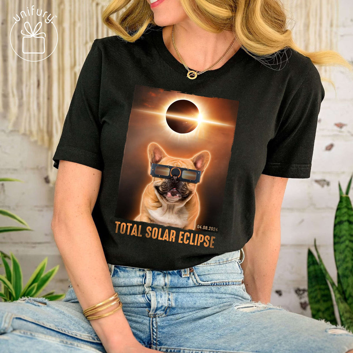 Personalized Solar Eclipse T-shirt Custom Photo For Dog Lovers