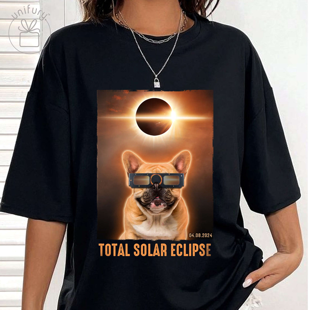 Personalized Solar Eclipse T-shirt Custom Photo For Dog Lovers