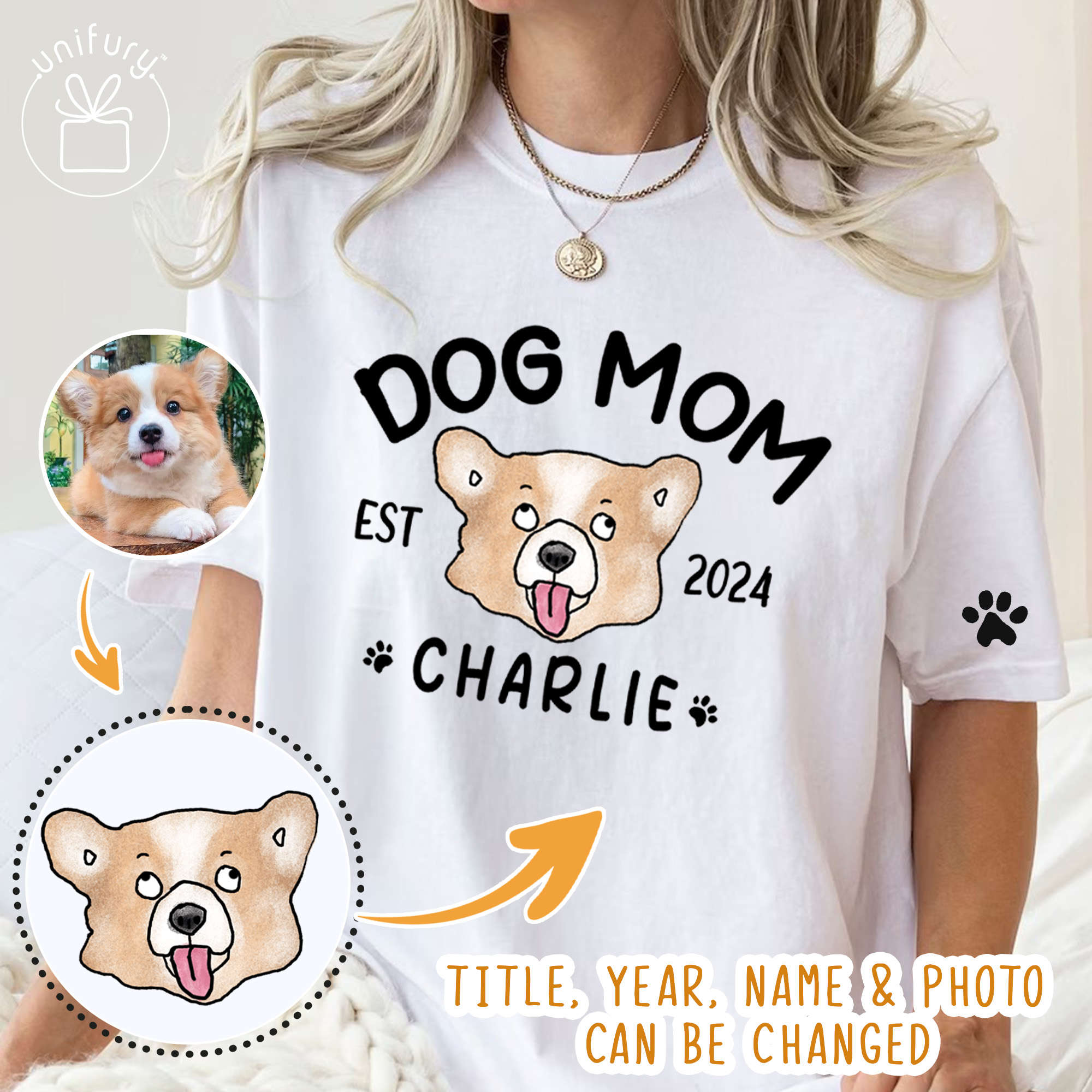 Custom Dog Portrait EST Style 2 Comfort Colors T-shirt - Unifury