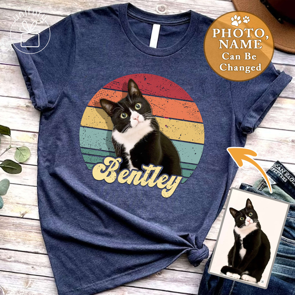 Personalized Pet Photo Retro Comfort Colors T-shirt