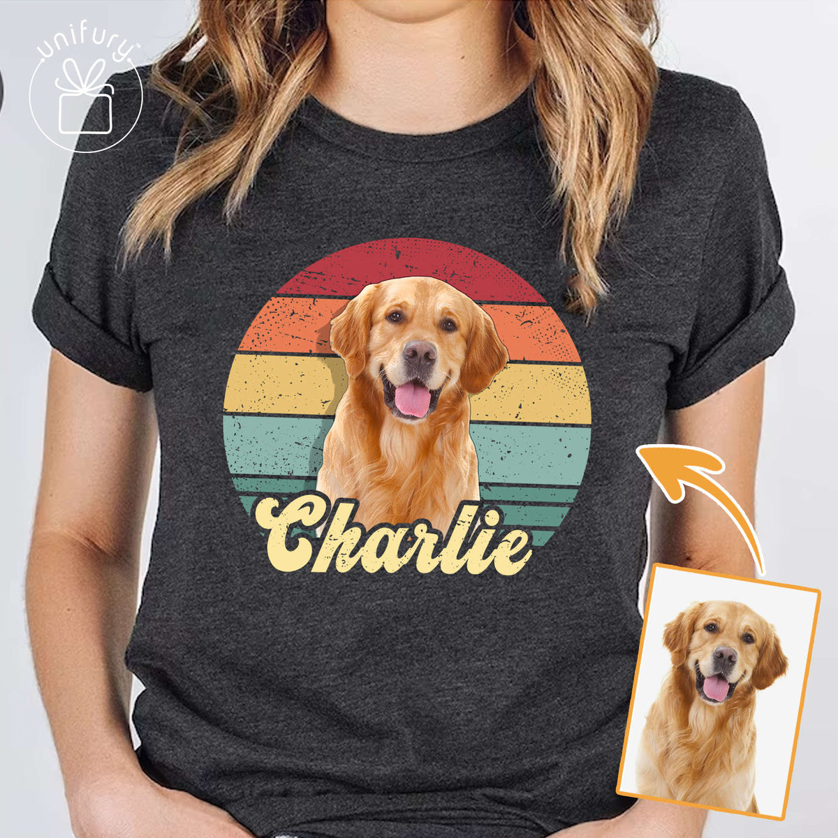 Personalized Pet Photo Retro Comfort Colors T-shirt