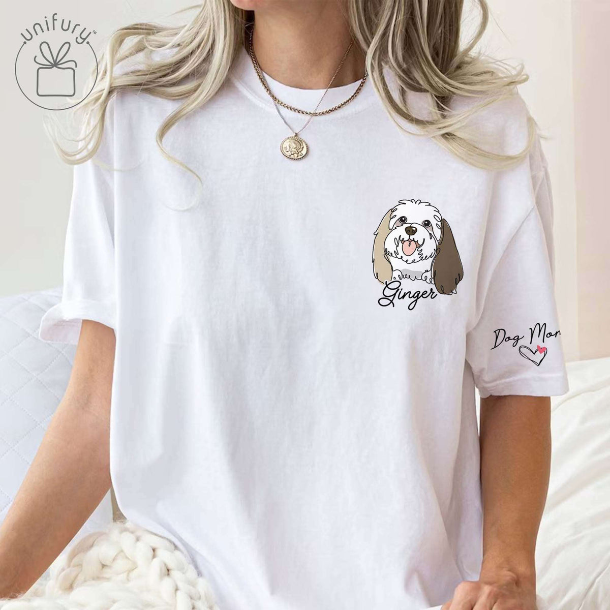 Custom Hand-Drawn Pet Face Oneline Comfort Colors T-shirt