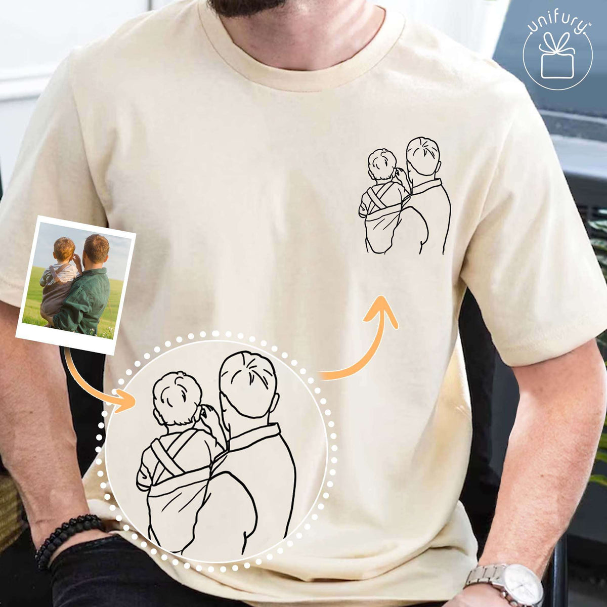 Personalized Dad Hand-drawn Portrait Comfort Colors T-shirt Style 1