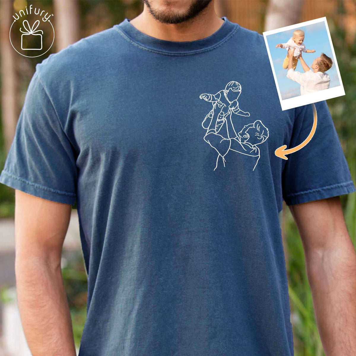Personalized Dad Hand-drawn Portrait Comfort Colors T-shirt Style 1