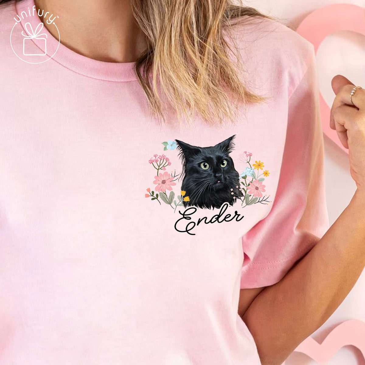 Custom Dog Portrait With Floral Comfort Colors T-shirt