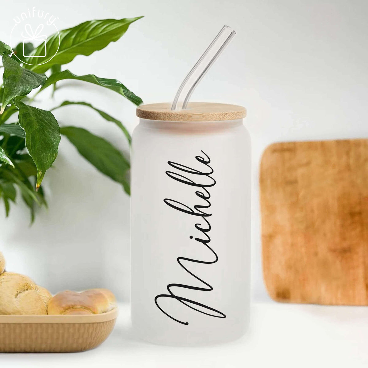 Personalized Bridesmaid Honor Frosted Glass Tumbler, Custom Name Gift For Women