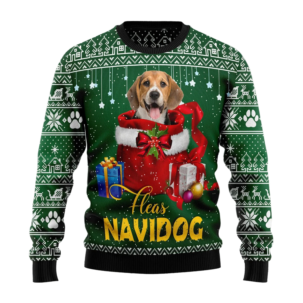 Funny Christmas Gift Beagle Ugly Christmas Sweater | Unisex Festive Party Style | Printed Sweater in Plus Sizes