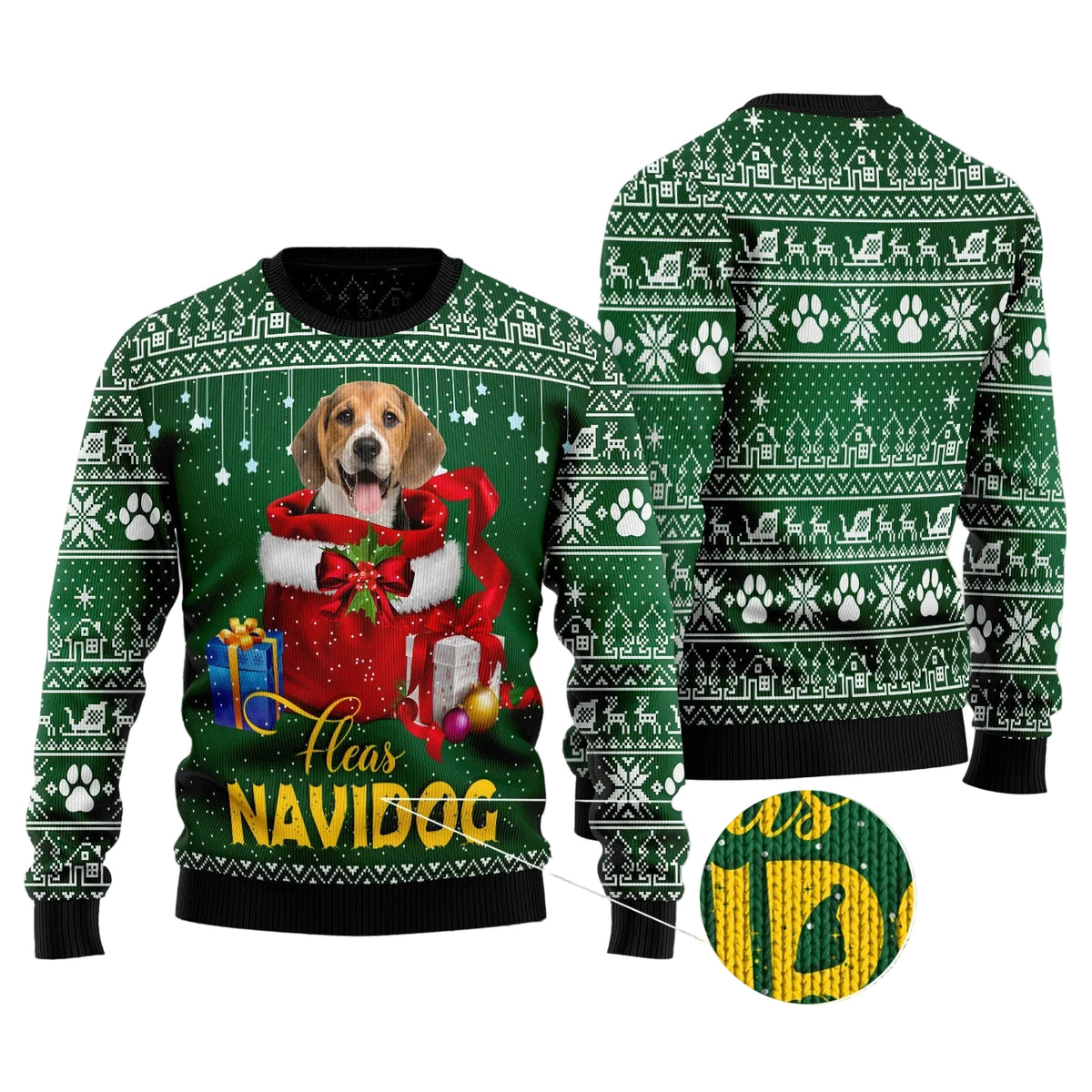 Funny Christmas Gift Beagle Ugly Christmas Sweater | Unisex Festive Party Style | Printed Sweater in Plus Sizes