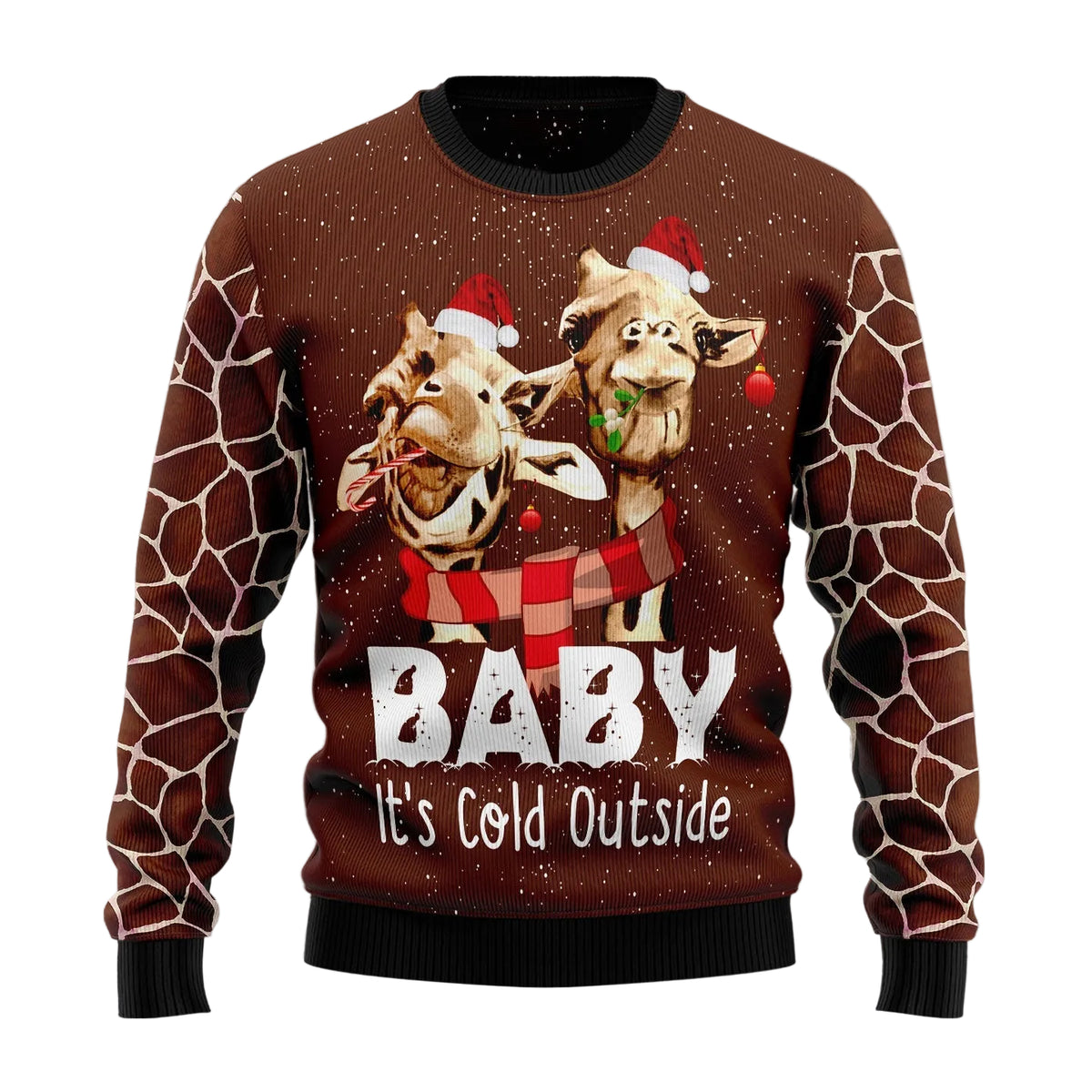 Funny Giraffe Ugly Christmas Sweater, Festive Christmas Party Outfit for Giraffe Lovers, Unisex Winter Pullover