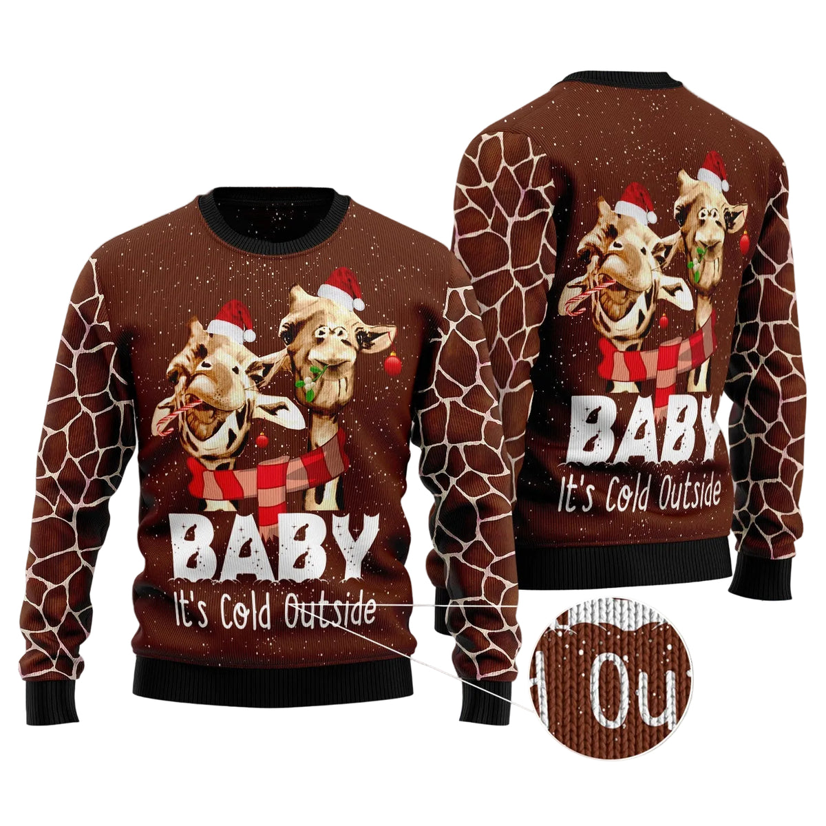 Funny Giraffe Ugly Christmas Sweater, Festive Christmas Party Outfit for Giraffe Lovers, Unisex Winter Pullover