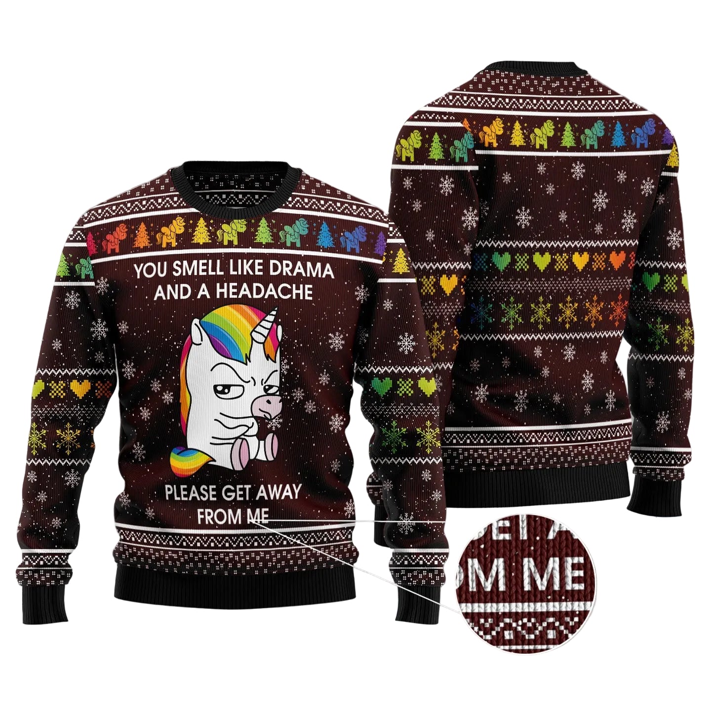 Funny Unicorn Ugly Christmas Sweater for Men and Women, Funny Holiday Party Outfit, Festive Christmas Gift